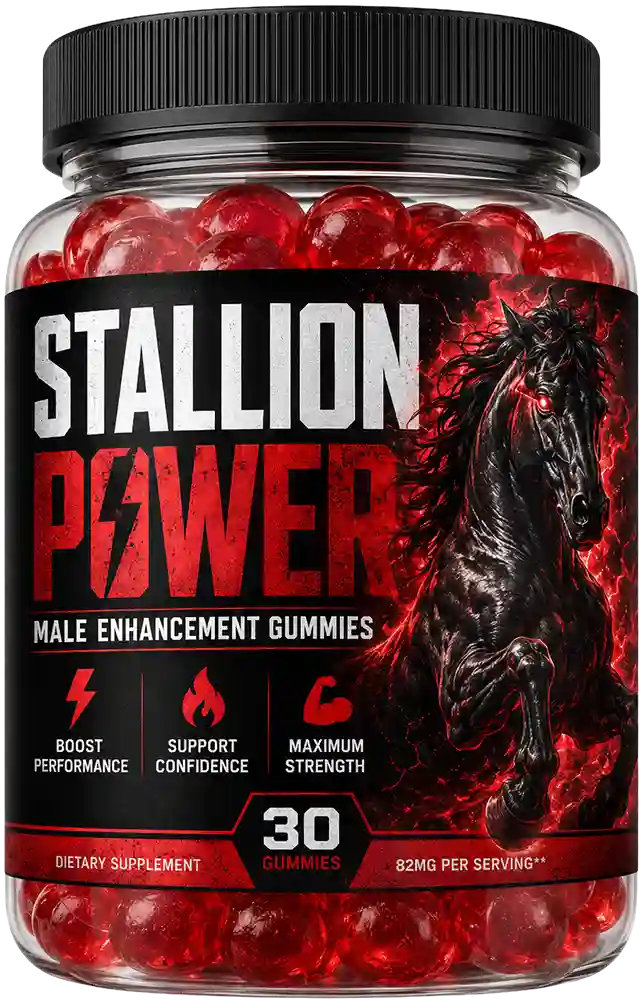 StallionPower Male Enhancement Gummies Jar 30 Gummies 82mg Natural Formula GMP Certified